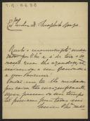 Carta de Maria do Carmo N. da Cunha a Teófilo Braga