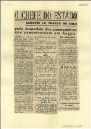 O Chefe do Estado assistiu ao jantar de gala para despedida dos passageiros que desembarcam em Angola