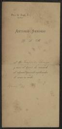 Carta de Antonio Sendras a Teófilo Braga