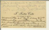 Cartão pessoal de F. Freitas Costa
