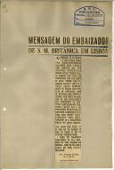 Mensagem do embaixador de S. M. Britânica em Lisboa