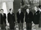 Fotografia de Américo Tomás, no Palácio de Belém, por ocasião da apresentação de cumprimentos de Ano Novo ao chefe do Estado