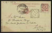 Bilhete-postal de Joaquim de Araújo a Teófilo Braga