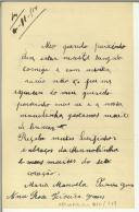 Carta de Belmira das Neves para Manuel Teixeira Gomes