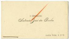 Cartão de visita de António José da Rocha
