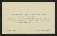 Cartão de visita de Xavier de Carvalho