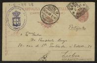 Bilhete-postal de Joaquim de Araújo a Teófilo Braga