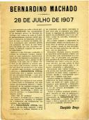 Bernardino Machado - 28 de Julho de 1907