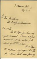 Carta de Frederich A. Jefferd para Manuel Teixeira Gomes