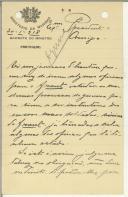 Carta de Aresta Branco para Sidónio Pais