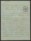 Carta de Condessa do Juncal a Teófilo Braga