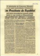 A população de Lourenço Marques e as suas autoridades tributaram ao Presidente da República que ontem desembarcou naquela cidade para a sua visita a Moçambique