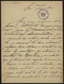 Carta de Carlos de Melo para Teófilo Braga