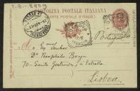 Bilhete-postal de Joaquim de Araújo a Teófilo Braga