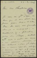 Carta de Vicente Monteiro para Teófilo Braga