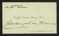 Cartão pessoal de Virgílio Satúrio Braga Pires para Teófilo Braga