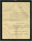 Ofício de Augusto José da Silva para Maria dos Prazeres Martins Bessa