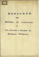 Mensagem dos Naturais de Massangano a Sua Excelência o Presidente da República de Portugal