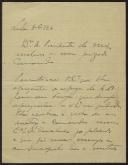 Carta enviada a José Mendes Cabeçadas