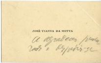 Cartão de visita de José Viana da Mota