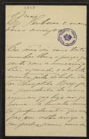 Carta de Aurélia de Morais Sarmento Romanoff Salvini para Teófilo Braga