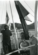 Fotografia a bordo do navio-tanque “Gerez”, no dia da cerimónia da transferência de bandeira
