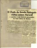 O Chefe do Estado Português visitou ontem Harwell e assistiu a um festival aeronáutico na base aérea de Benson