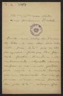 Carta de António Cabreira para Teófilo Braga
