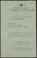 Carta do secretário da Chancelaria das Ordens Portuguesas para José Mendes Cabeçadas Júnior