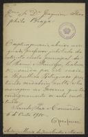 Carta de António Maria de Jesus Castro e Morais a Teófilo Braga