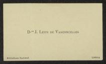 Cartão de visita de J. Leite de Vasconcelos a Teófilo Braga