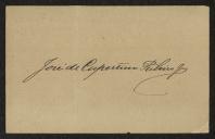 Cartão de visita de José de Cupestino Ribeiro Júnior a Teófilo Braga