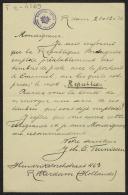 Carta de Joh C. Teunissen a Teófilo Braga