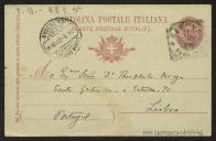 Bilhete-postal de Joaquim de Araújo a Teófilo Braga