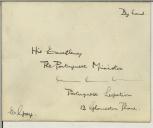 Envelope de Edward Grey para Manuel Teixeira Gomes

