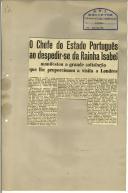 O Chefe do Estado Português ao despedir-se da Rainha Isabel manifestou a grande satisfação que lhe proporcionou a visita a Londres