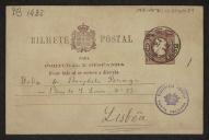 Bilhete-postal de José Leite de Vasconcelos para Teófilo Braga