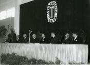 Fotografia de Américo Tomás em Albarraque, presidindo à inauguração de uma fábrica da Tabaqueira SA 