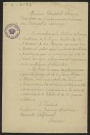 Carta da Ligue des Droits de l'Homme et du Citoyen a Teófilo Braga
