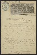Carta de Benigno Joaquin Martinez a Teófilo Braga