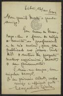 Carta de Sebastião Magalhães Lima a Teófilo Braga