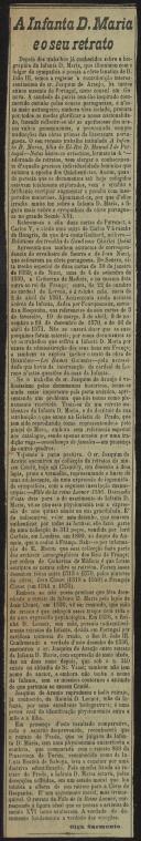 A Infanta D. Maria e o seu retrato