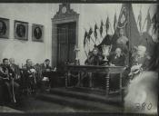 Fotografia de Manuel de Arriaga na abertura do ano letivo da Escola de Guerra (Academia Militar)