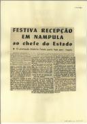 Festiva recepção em Nampula ao chefe do Estado