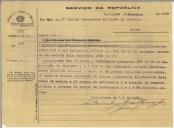 Ofício de António Augusto de Oliveira (?) para Sidónio Pais