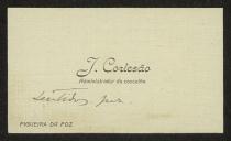 Cartão de visita de J. Cortesão a Teófilo Braga