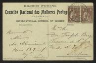 Bilhete-postal de M. C. Carvalho a Teófilo Braga