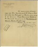 Declaração de F. Eisenmann [sic] entregue a Sidónio Pais relativa ao recebimento do valor em dívida de Vasco Francisco Caetano de Quevedo 