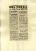 Viagem presidencial a Moçambique