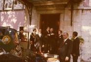 Fotografia de Américo Tomás e Emílio Garrastazu Médici, por ocasião da sua visita de Estado a Portugal, no Palácio de Belém, em Lisboa.